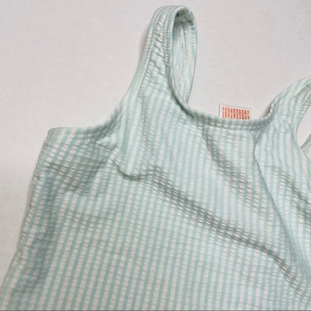 𝅺cat & Jack Mint & Coral Flower Stripe Tankini